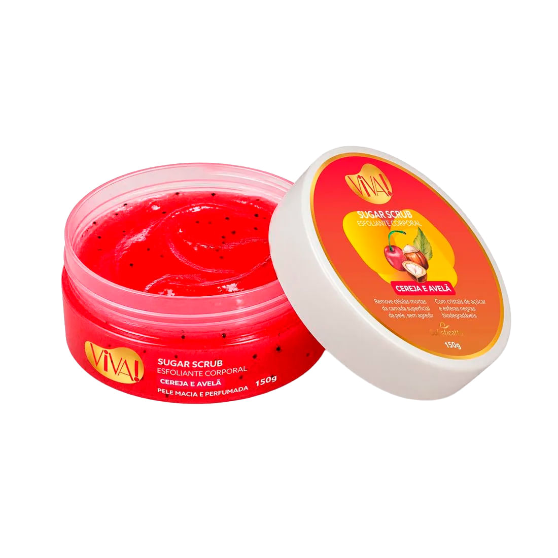 Esfoliante Corporal Sugar Scrub Cereja e Avelã Coleção Viva! 150g Sofisticatto