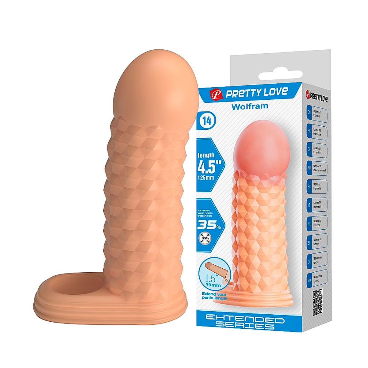 Capa Peniana Texturizada com Anel Wolfram 12,6x4cm Sexy Import