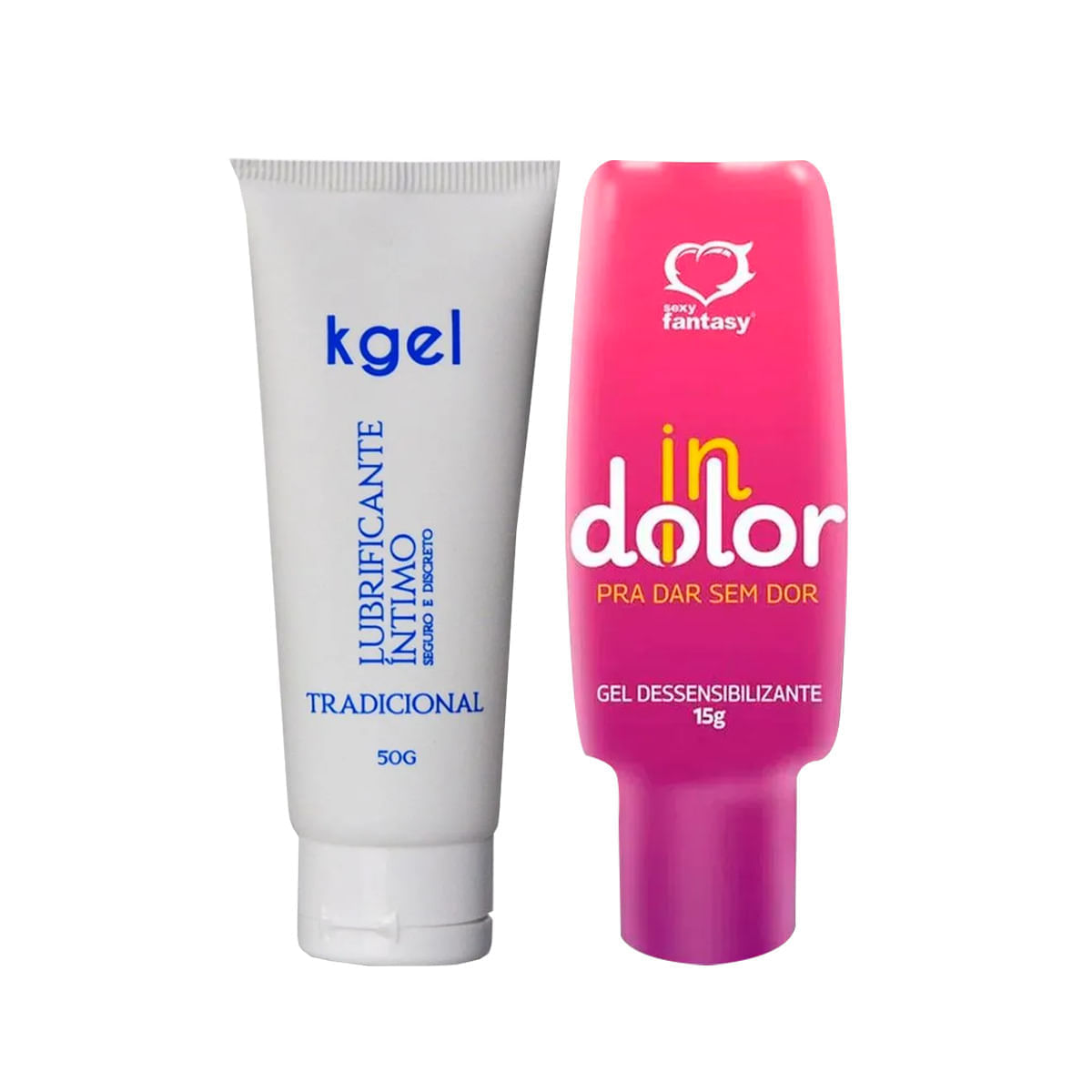 Duplinha com Dessensibilizante Anal Indolor e Lubrificante Neutro K-Gel