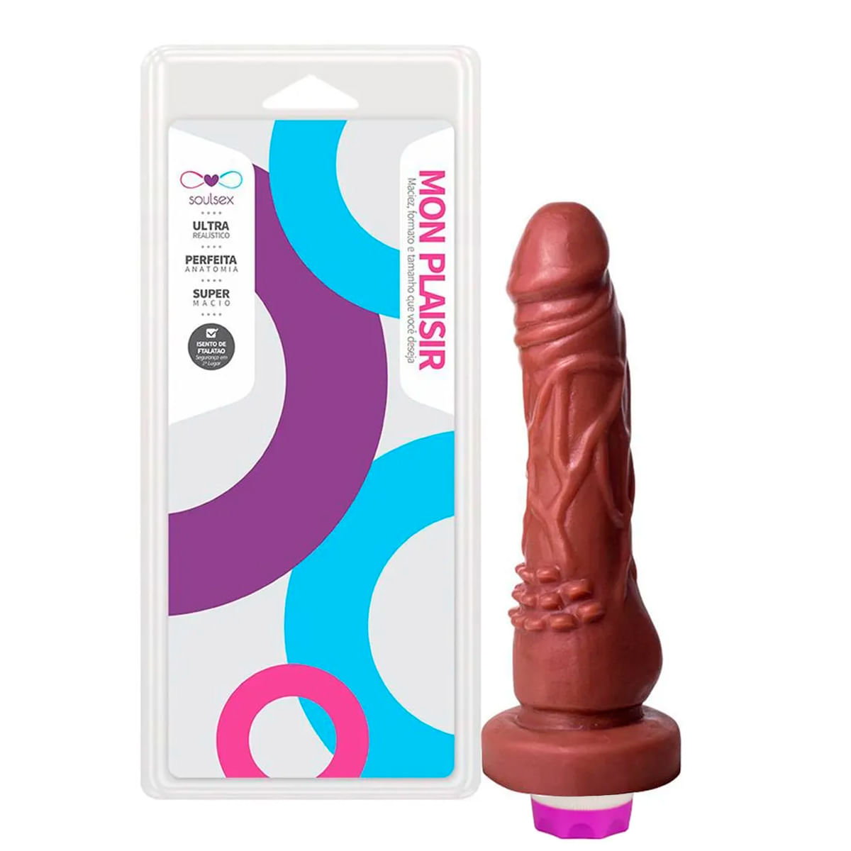 Mon Plaisir Prótese Realística com Vibrador Interno 16 X 3,5 cm Soulsex