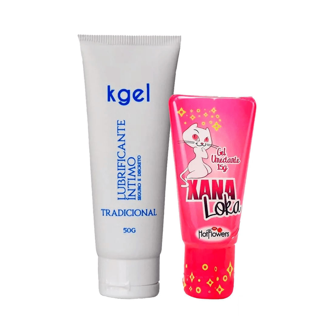Duplinha com Excitante Xana Loka e Lubrificante KGEL