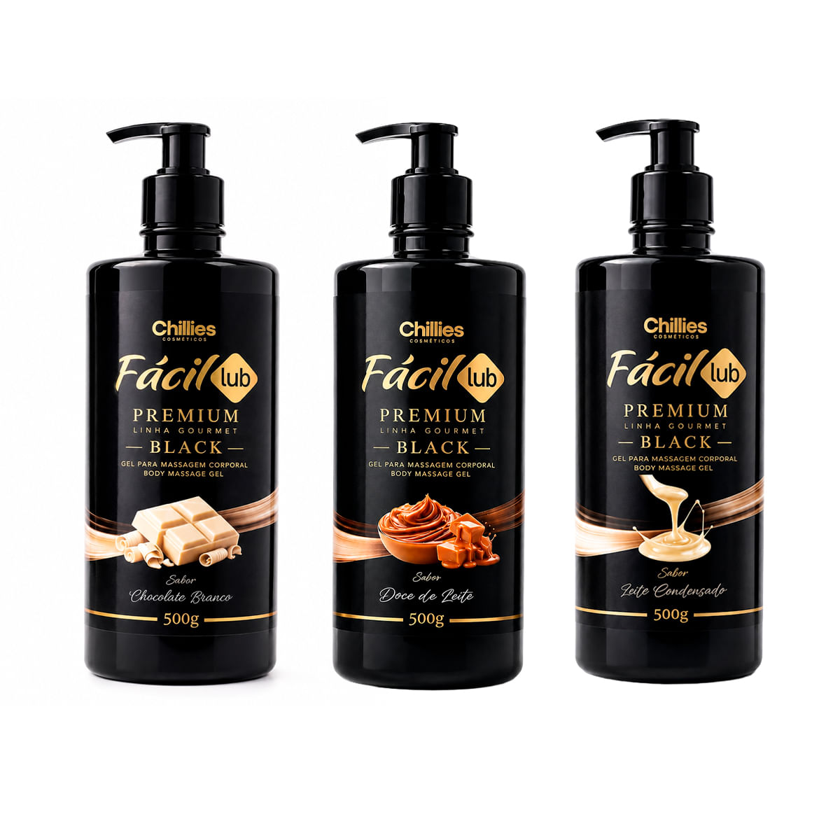 Fácil Lub Gel para Massagem Premium Linha Gourmet 500g Chillies