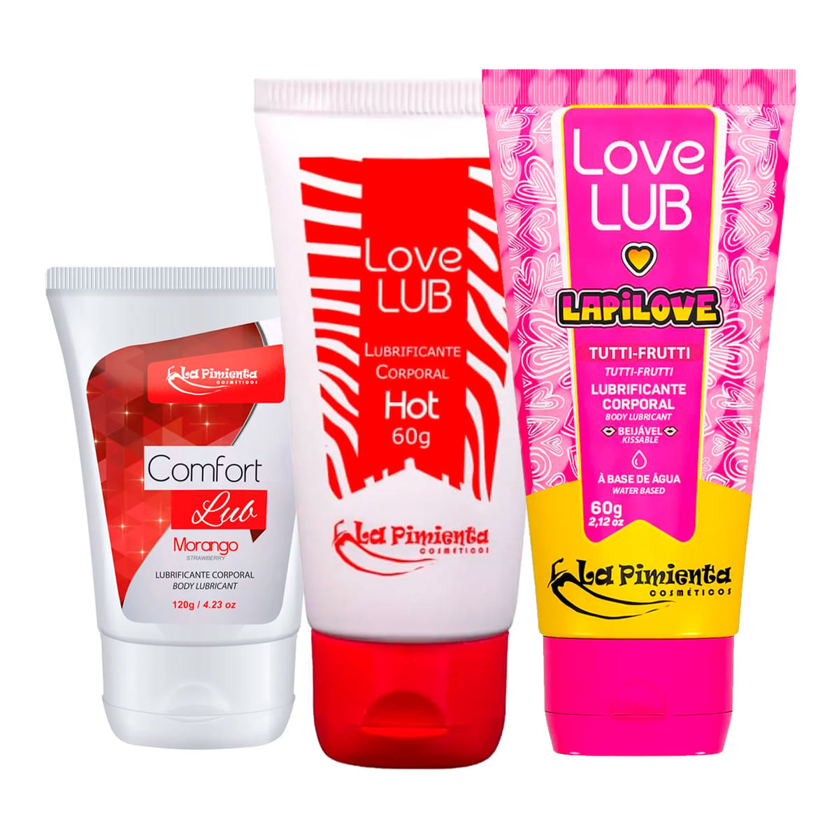 Kit com Love Lub LapiLove Comfort Lub e Love Lub Hot