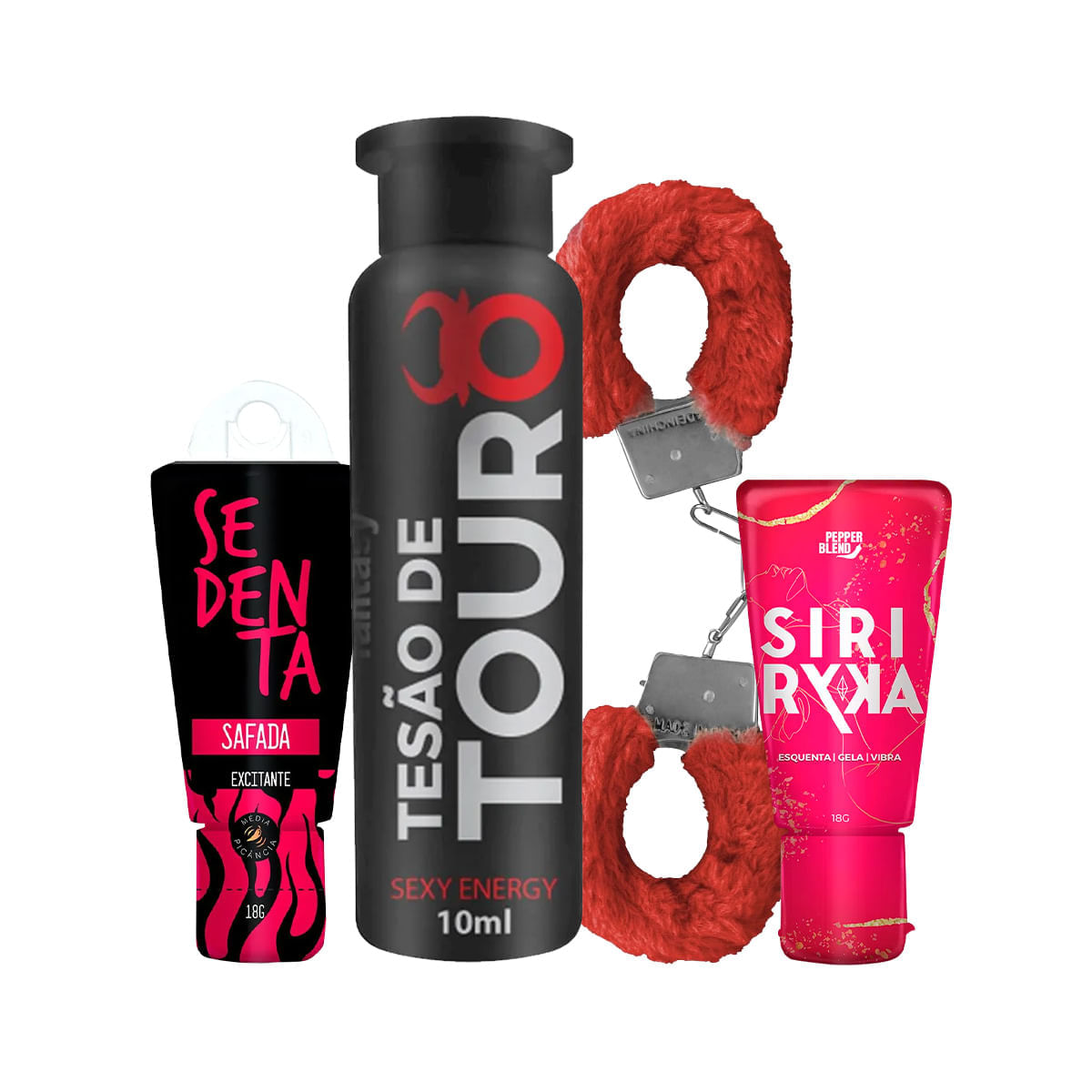 Kit com Algema de Pelúcia Sedenta Safada Tesão de Touro e Siri Ryca