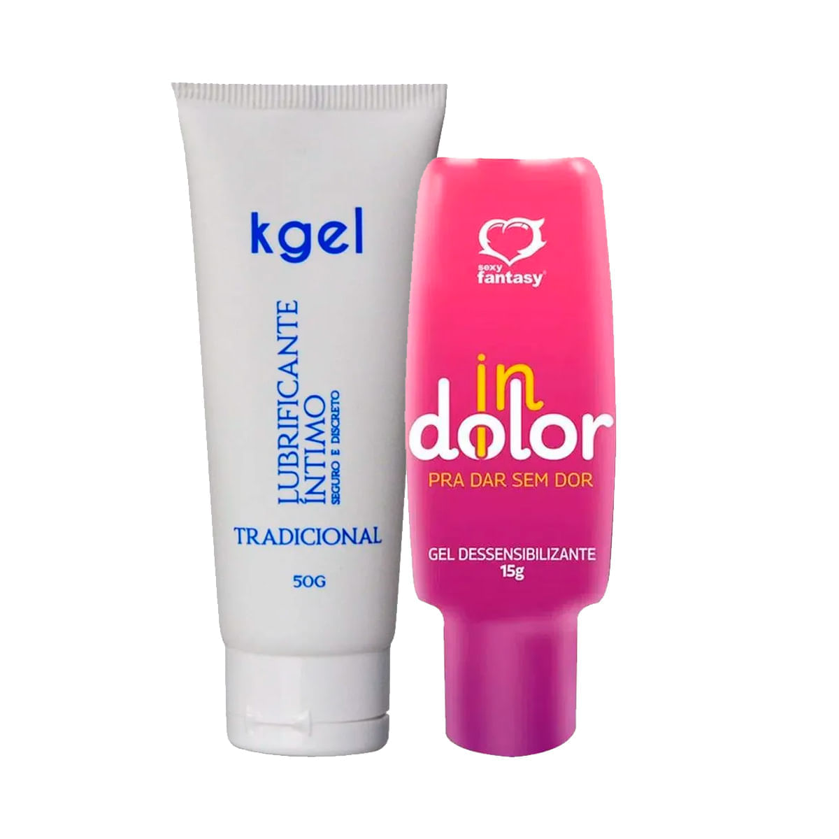 Duplinha com KGEL Lubrificante Íntimo Tradicional e InDolor Gel Dessensibilizante
