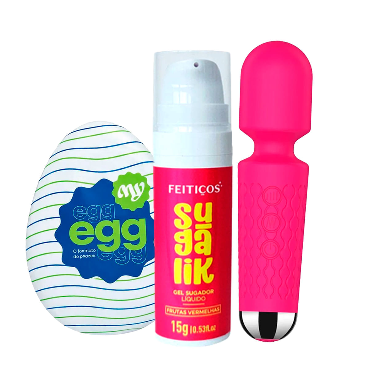 Kit com Sugalik Sugador MyEgg e Mini Varinha Mágica
