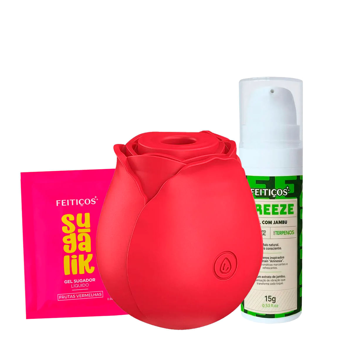 Kit com Breeze Excitante Rosa Estimuladora e Sachê Sugalik