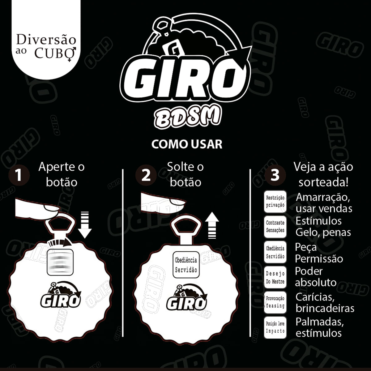 Giro BDSM Jogo Interativo Diversão ao Cubo