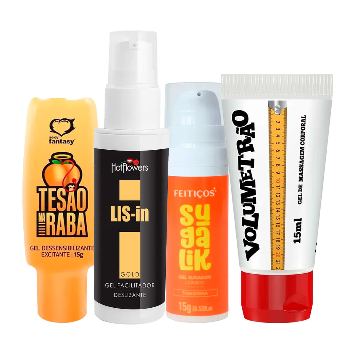 Kit com LIS-In Gel Sugalik Sugador Líquido Dessensibilizante Tesão na Raba e Volumetrão