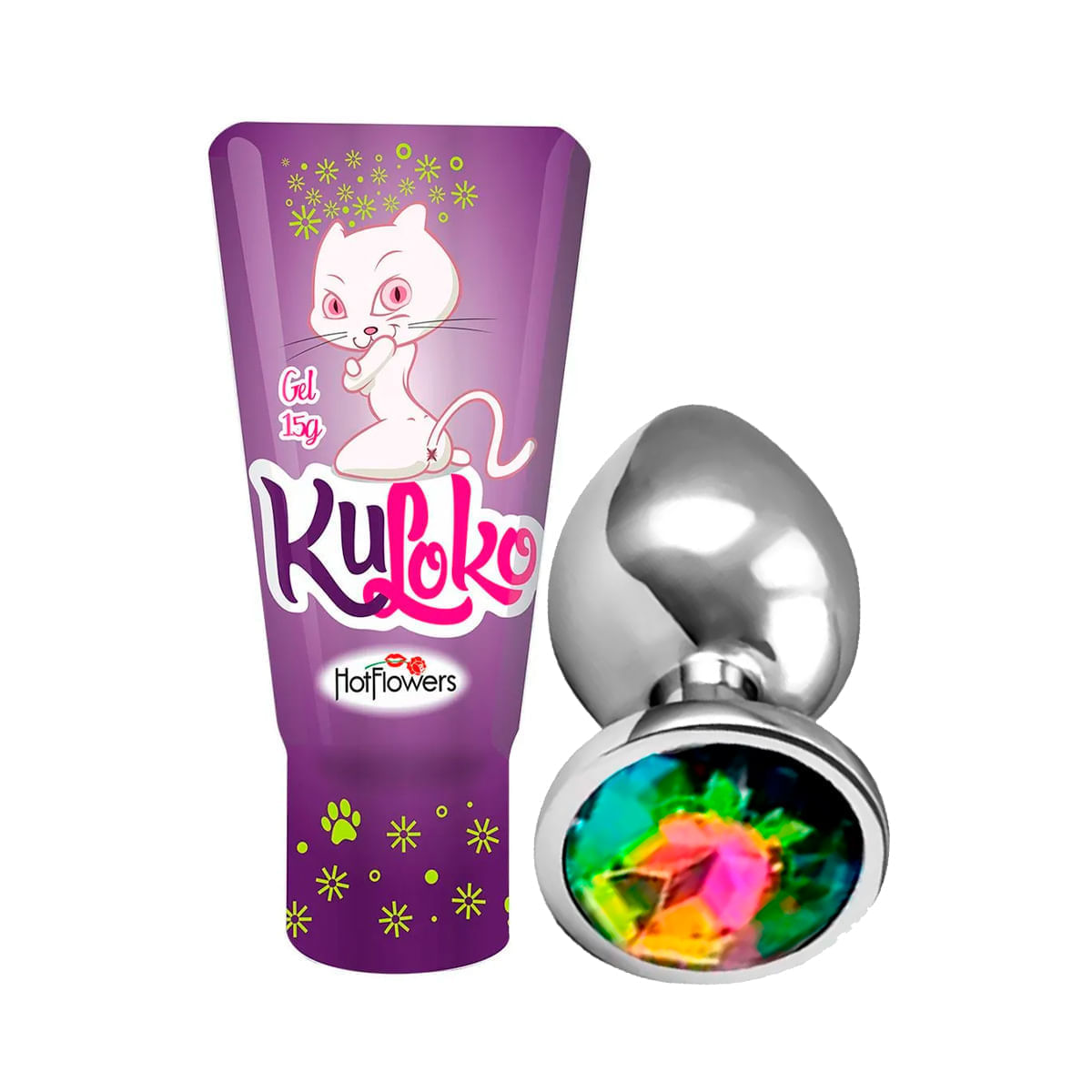 Duplinha com Kuloko Gel Dessensibilizante Anal e Plug Anal Redondo Tamanho P MyVib