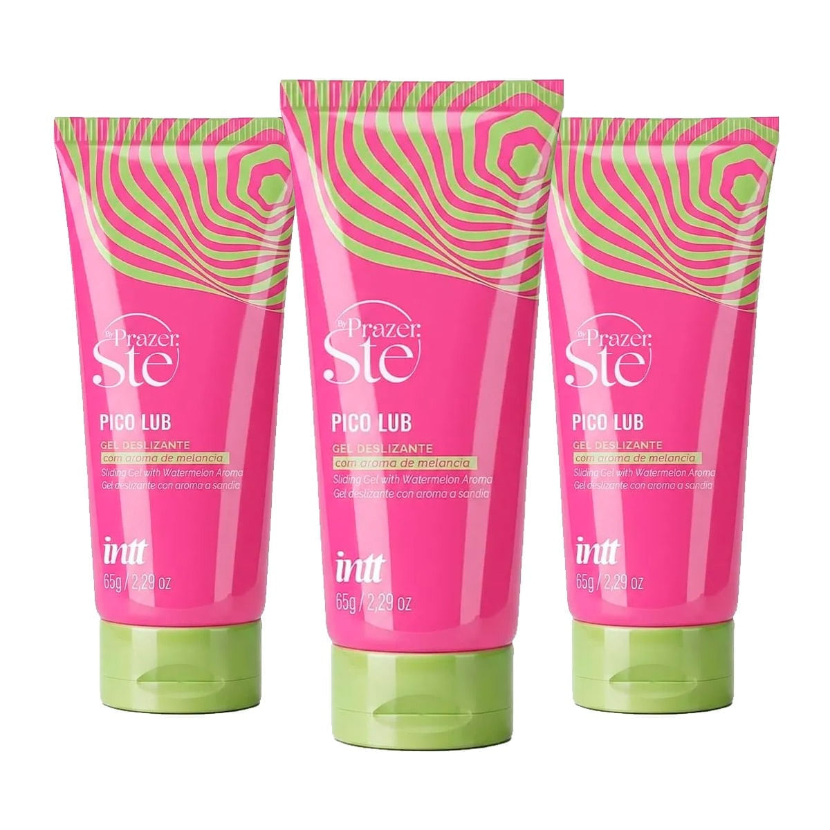 Kit com 3 Pico Lub Melancia By Ste Prazer Gel Deslizante Beijável