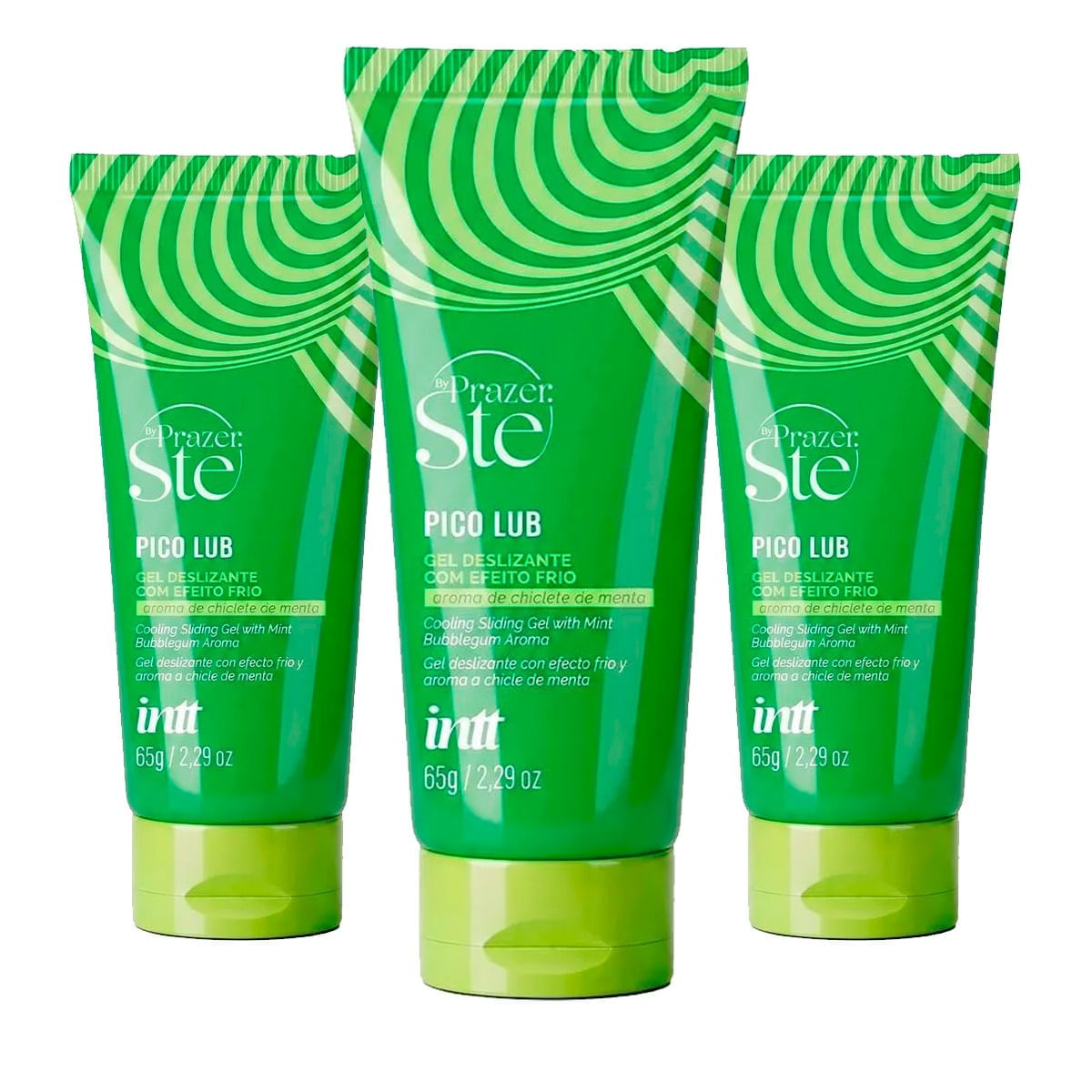 Kit com 3 Pico Lub Menta By Ste Prazer Gel Deslizante Beijável