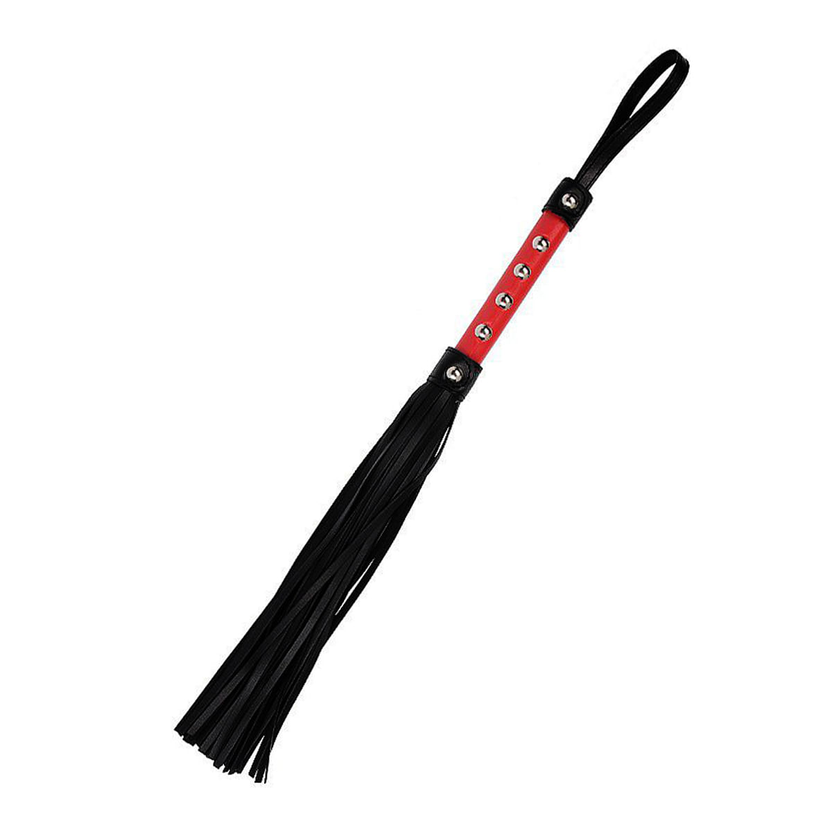Chicote em Tiras Luxo Preto e Vermelho Sexy Import