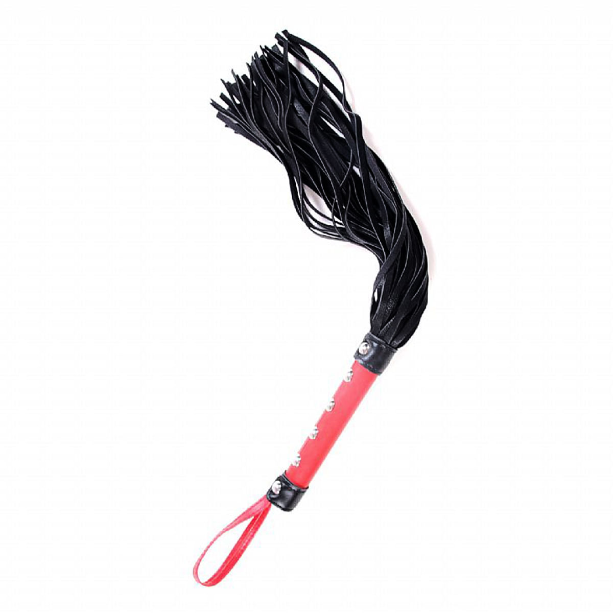 Chicote em Tiras Luxo Preto e Vermelho Sexy Import