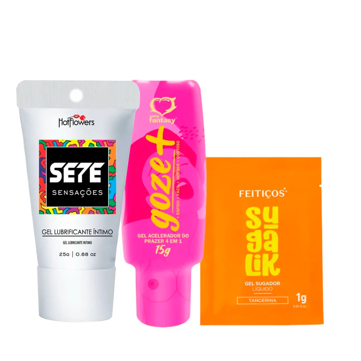 Kit com Sete Sensações Sachê Sugalik e Goze +