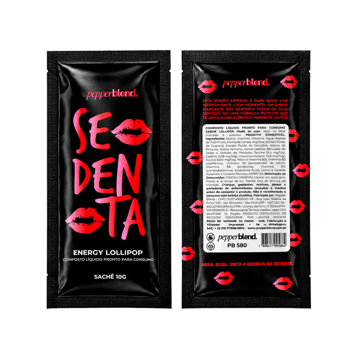 Sedenta Lollipop Sachê Energético Concentrado 10g Pepper Blend