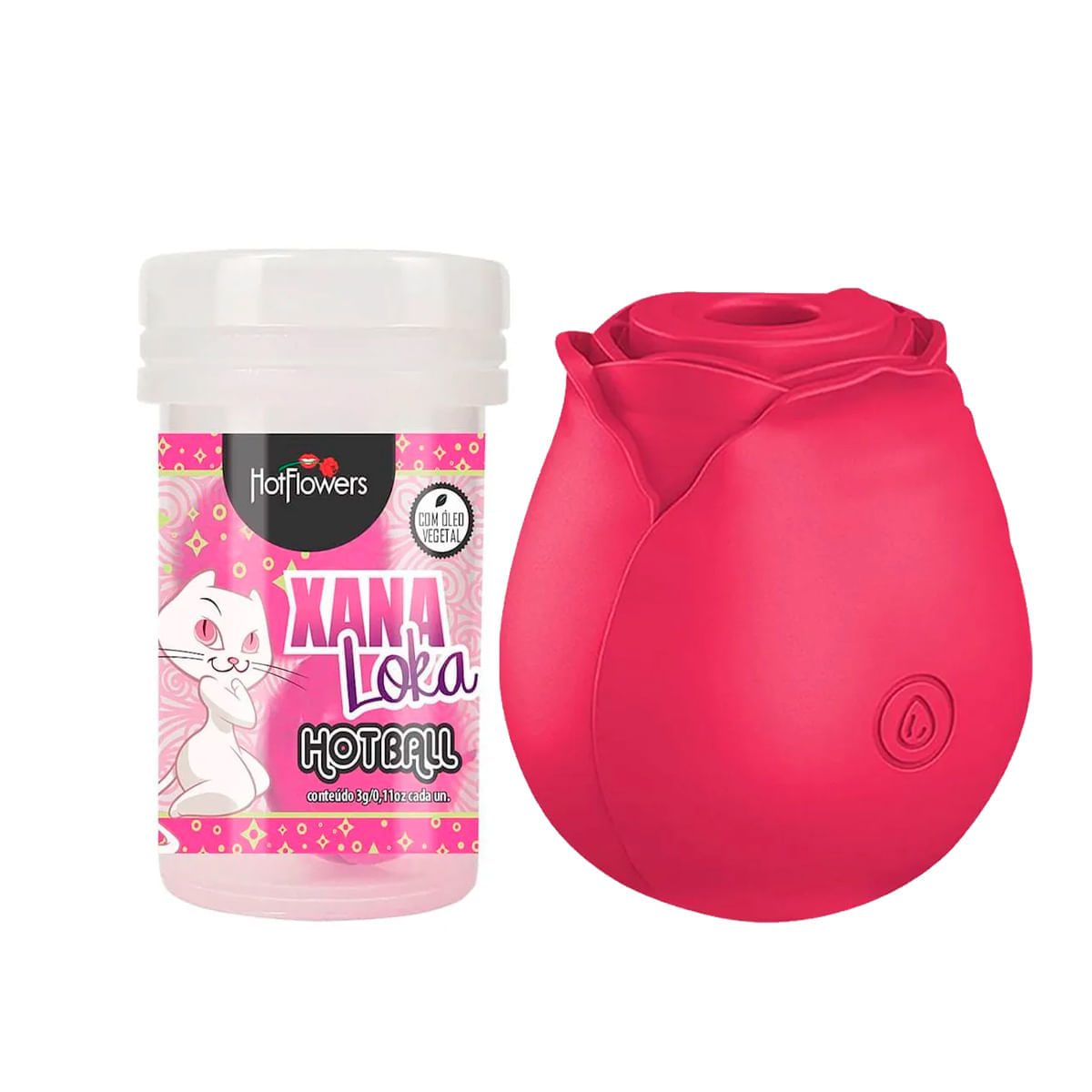 Duplinha com Rosa Estimuladora e Hot Ball Xana Loka
