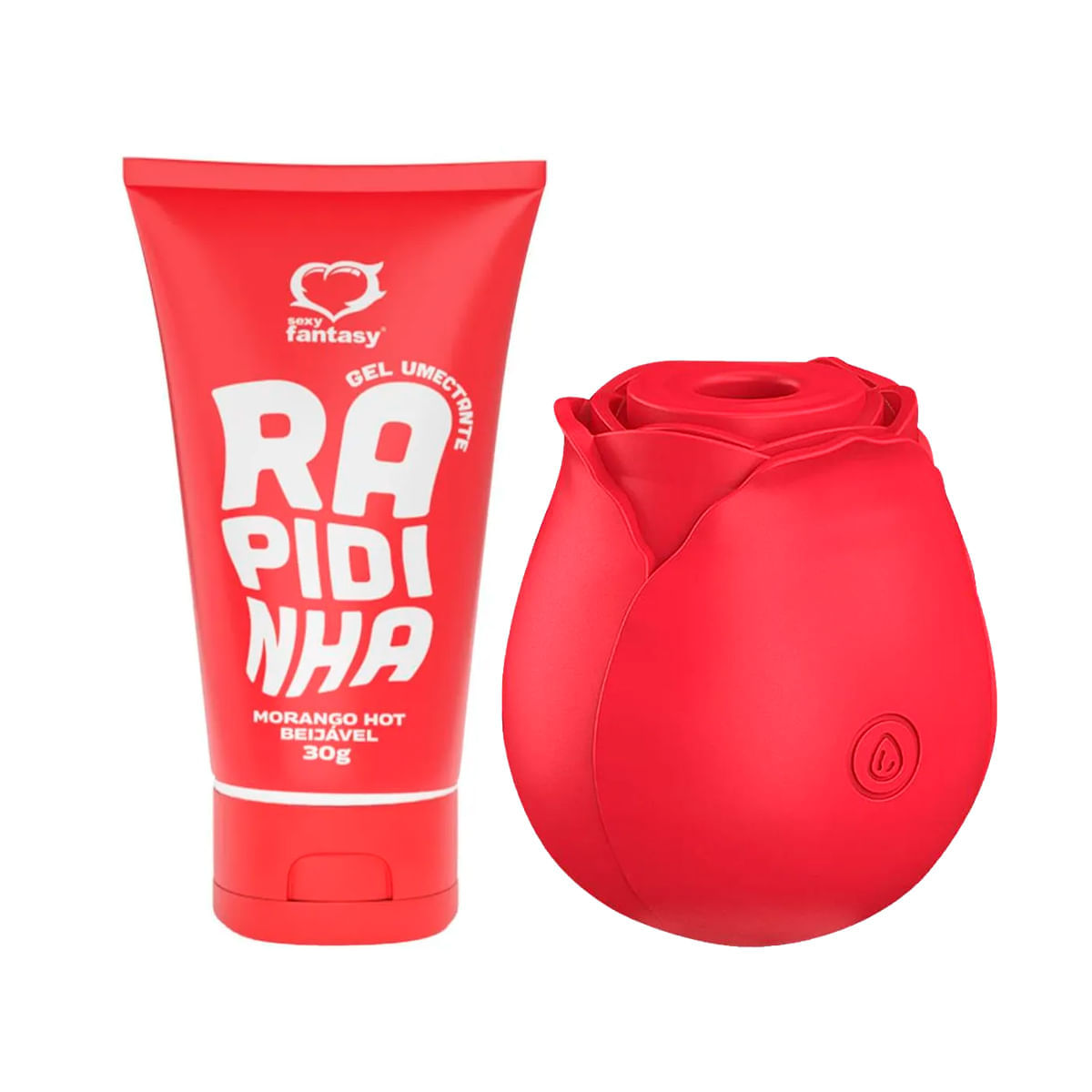 Duplinha com Rosa Estimuladora e Lubrificante Rapidinha
