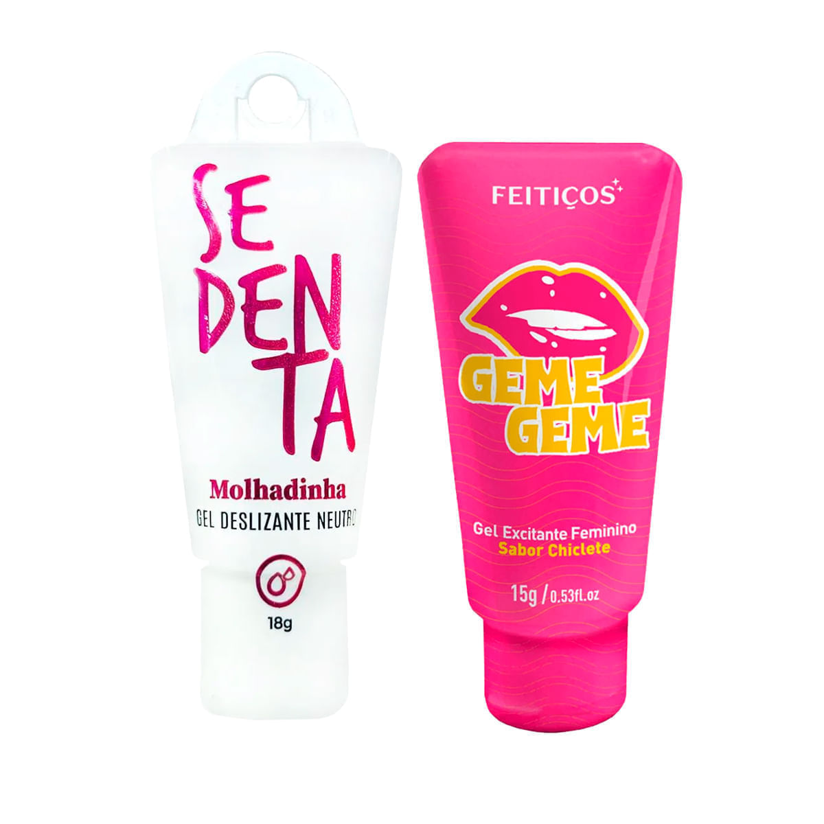 Duplinha com Sedenta Molhadinha Gel Deslizante Neutro e Geme Geme Excitante Esquenta Esfria e Vibra