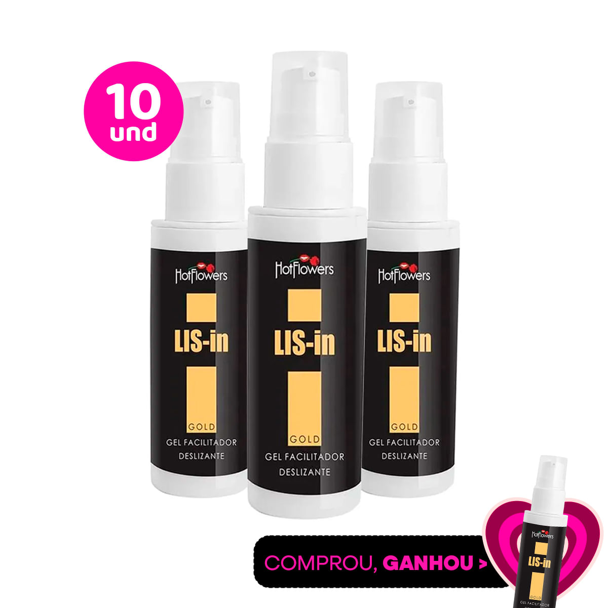 Kit com 10 LIS-In Gel Dessensibilizante Anal
