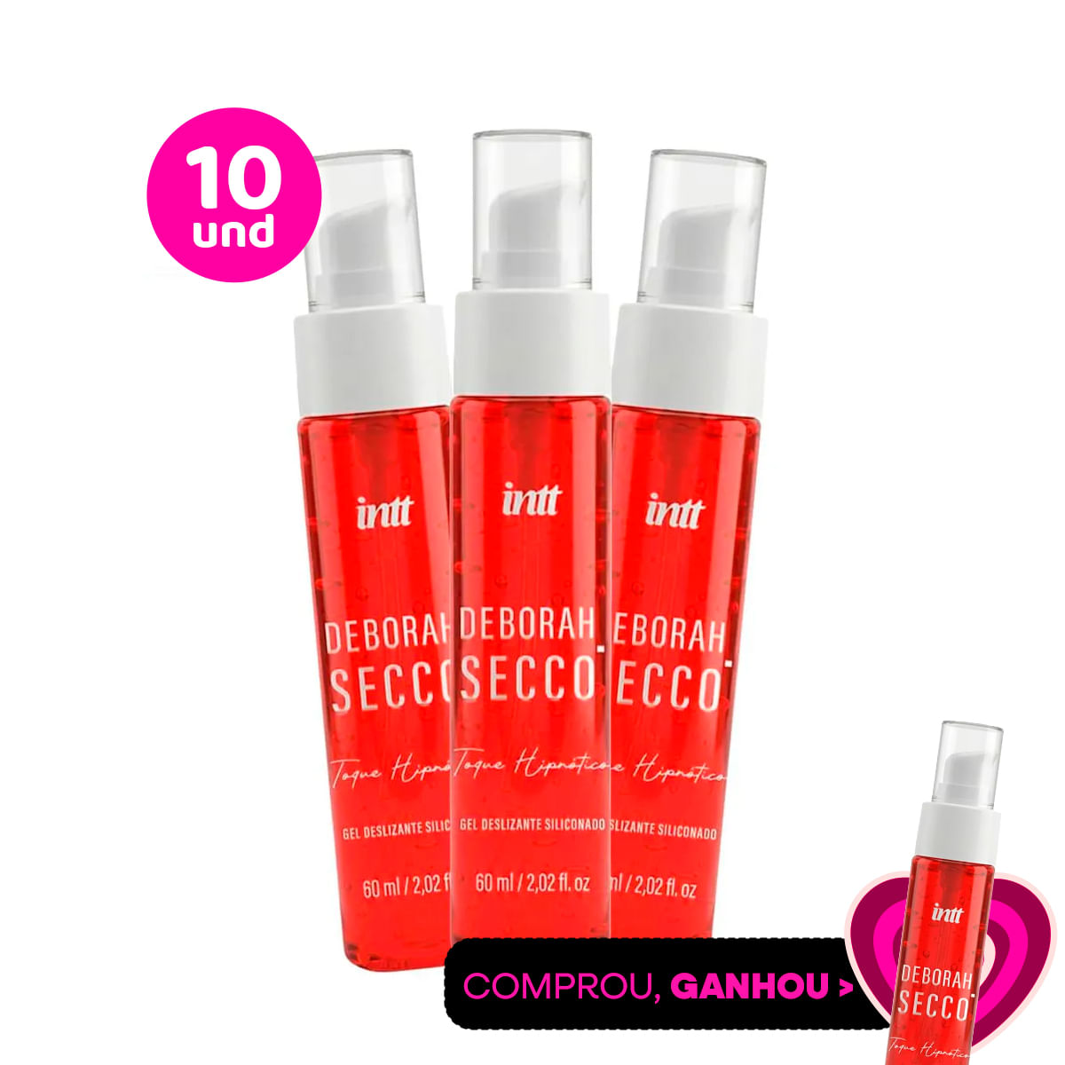 Kit com 10 Toque Hipnótico Gel Deslizante Siliconado Linha Deborah Secco