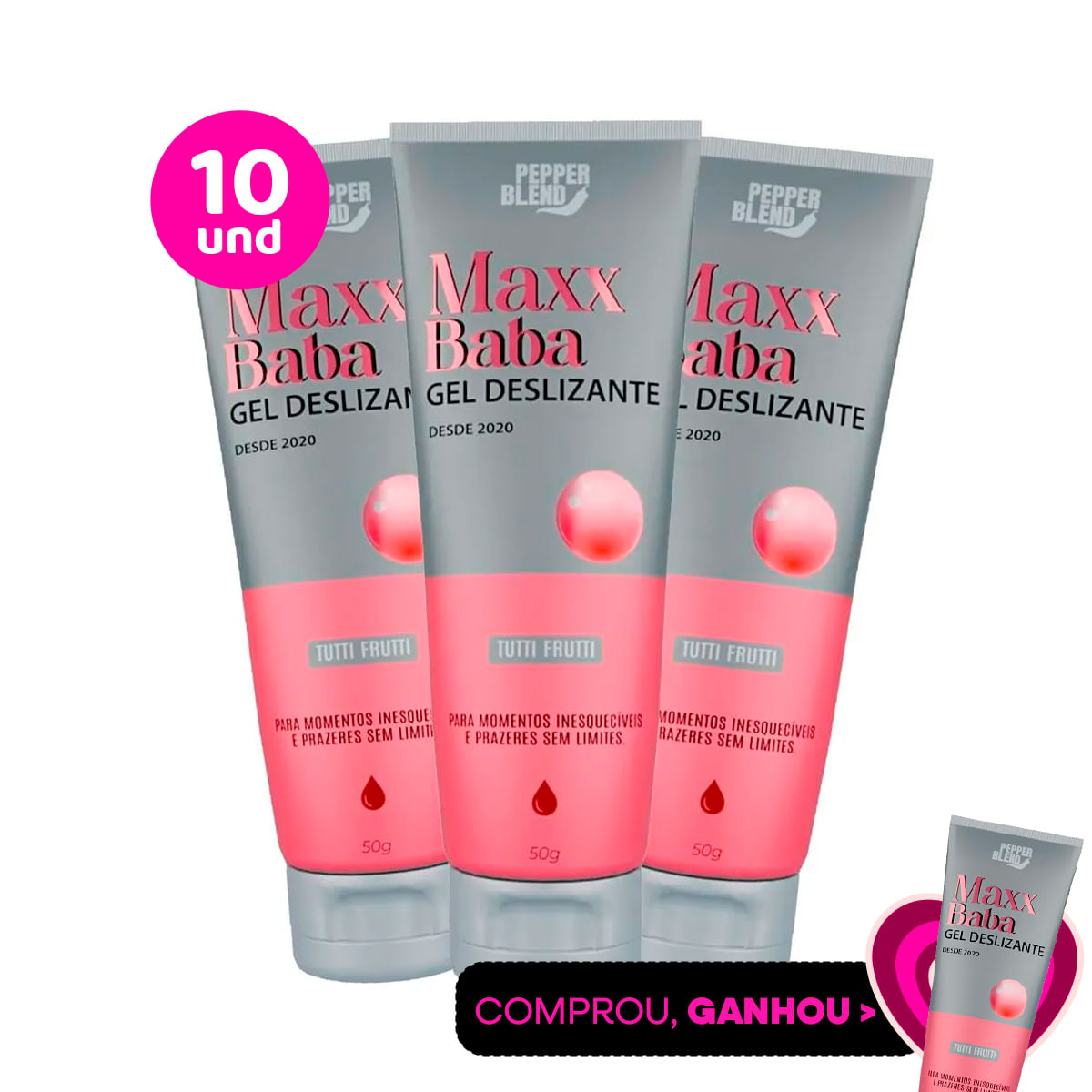 Kit com 10 Maxx Baba Lubrificante