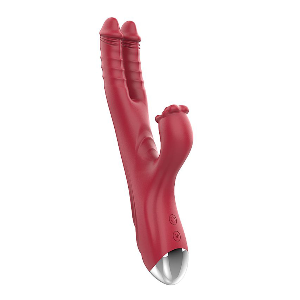 Vibrador de Ponto G e Clitoris Duplo com Dedilhar 23,5 x 4cm Sexy Import