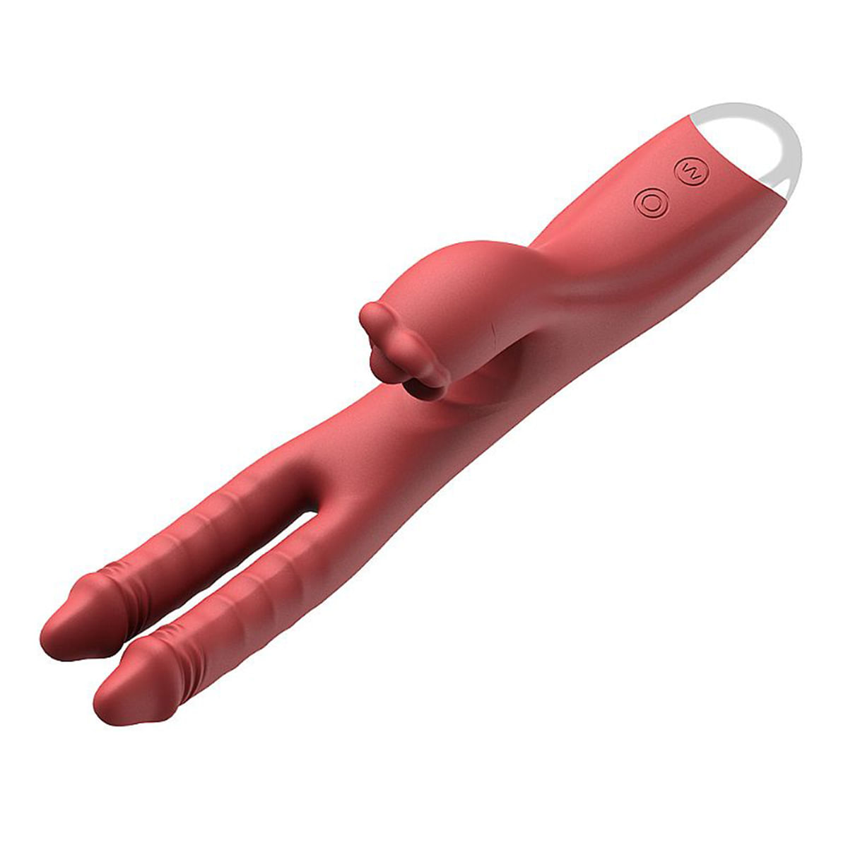 Vibrador de Ponto G e Clitoris Duplo com Dedilhar 23,5 x 4cm Sexy Import