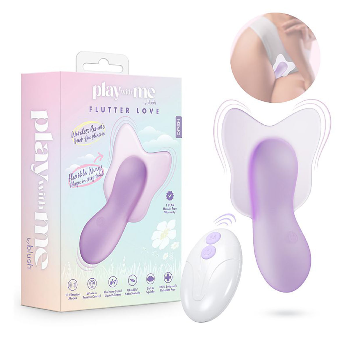 Vibrador de Calcinha Blush com 10 Modos de Vibração e Controle Via App 10,6 x 6,8cm Sexy Import
