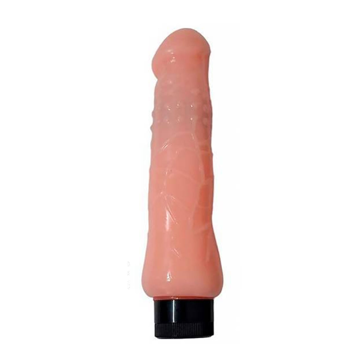 Pênis Realístico com Veias e Bolinhas Massageadoras 19,5x4 cm com Vibrador Multivelocidade Yaffa Lin
