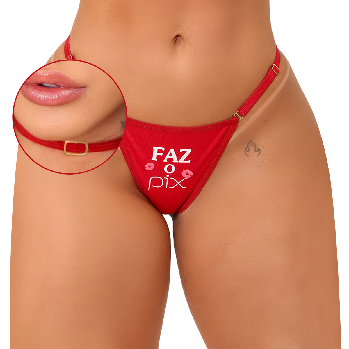 Calcinha Fetiche Faz o Pix com Choker Tallyta Moda Apimentada