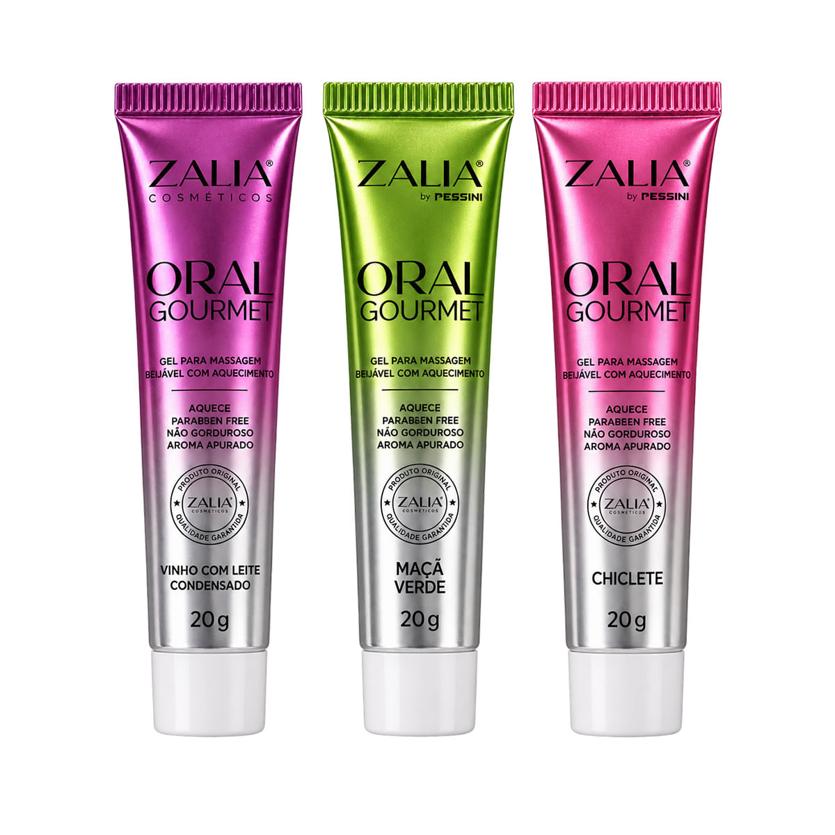 Gel para Massagem Oral Gourmet Beijável com Aquecimento Zalia