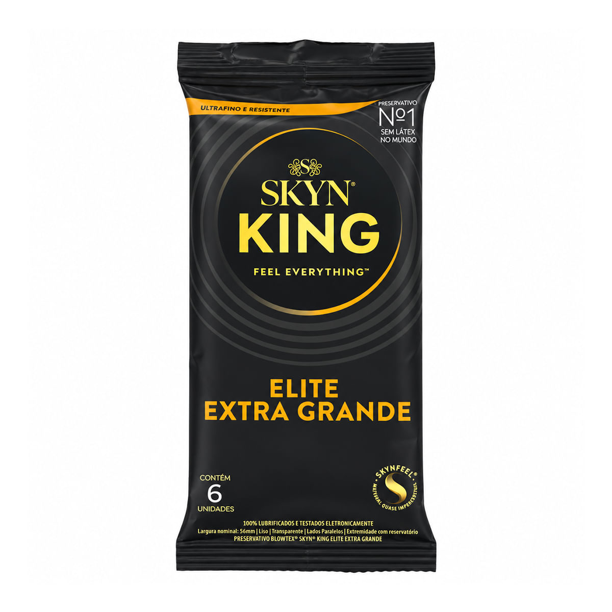 Preservativo Skyn King Elite Extra Grande Ultrafino com 6 Unidades Skyn