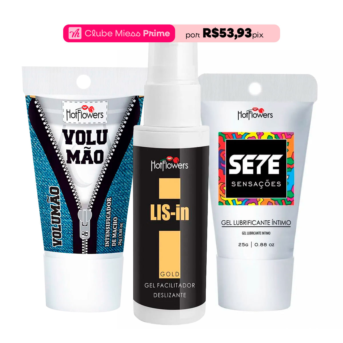 Kit Mais Vendidos Hot Flowers com Lis-In Volumão e Sempre Virgem