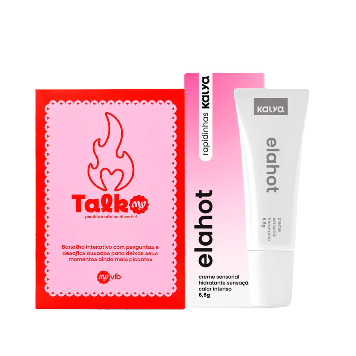 Duplinha com Elahot Creme Excitante Feminino 3 em 1 e TalkMy Baralho Interativo