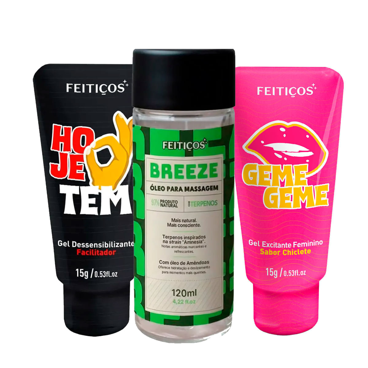 Kit com Breeze Óleo Geme Geme e Hoje Tem