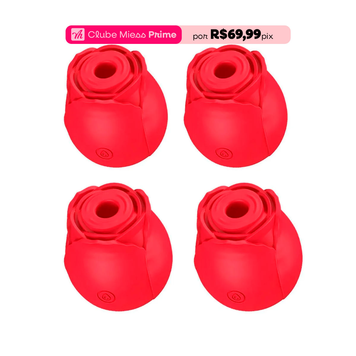 Kit com 4 Rosa Estimuladora de Clitóris com 10 Modos de Pulsação