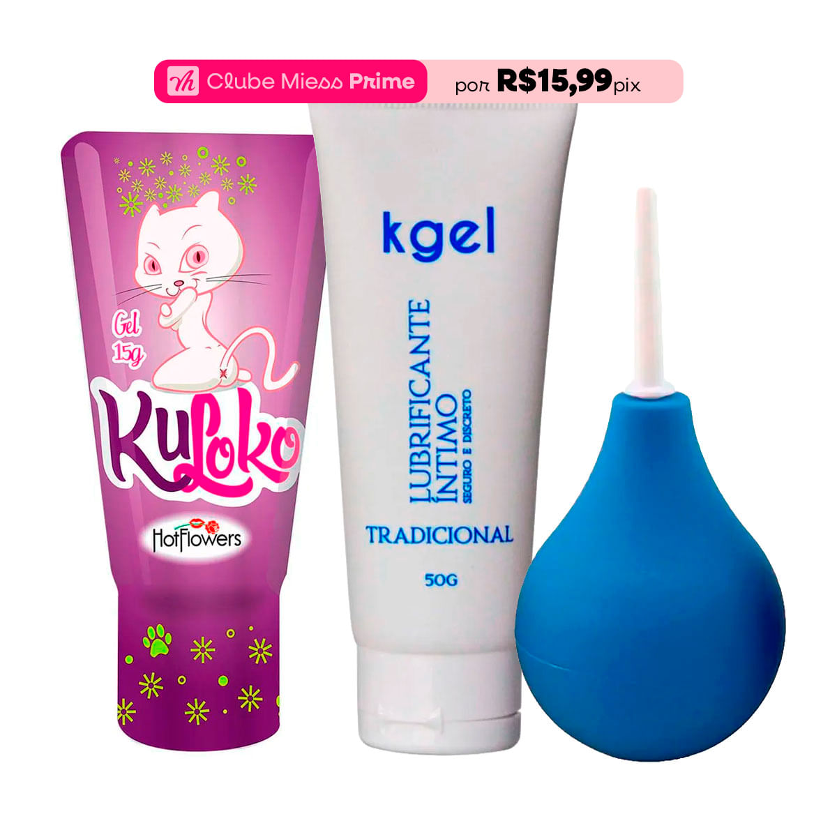 Kit com Kuloko KGEL Lubrificante e Ducha Higiênica 230ml