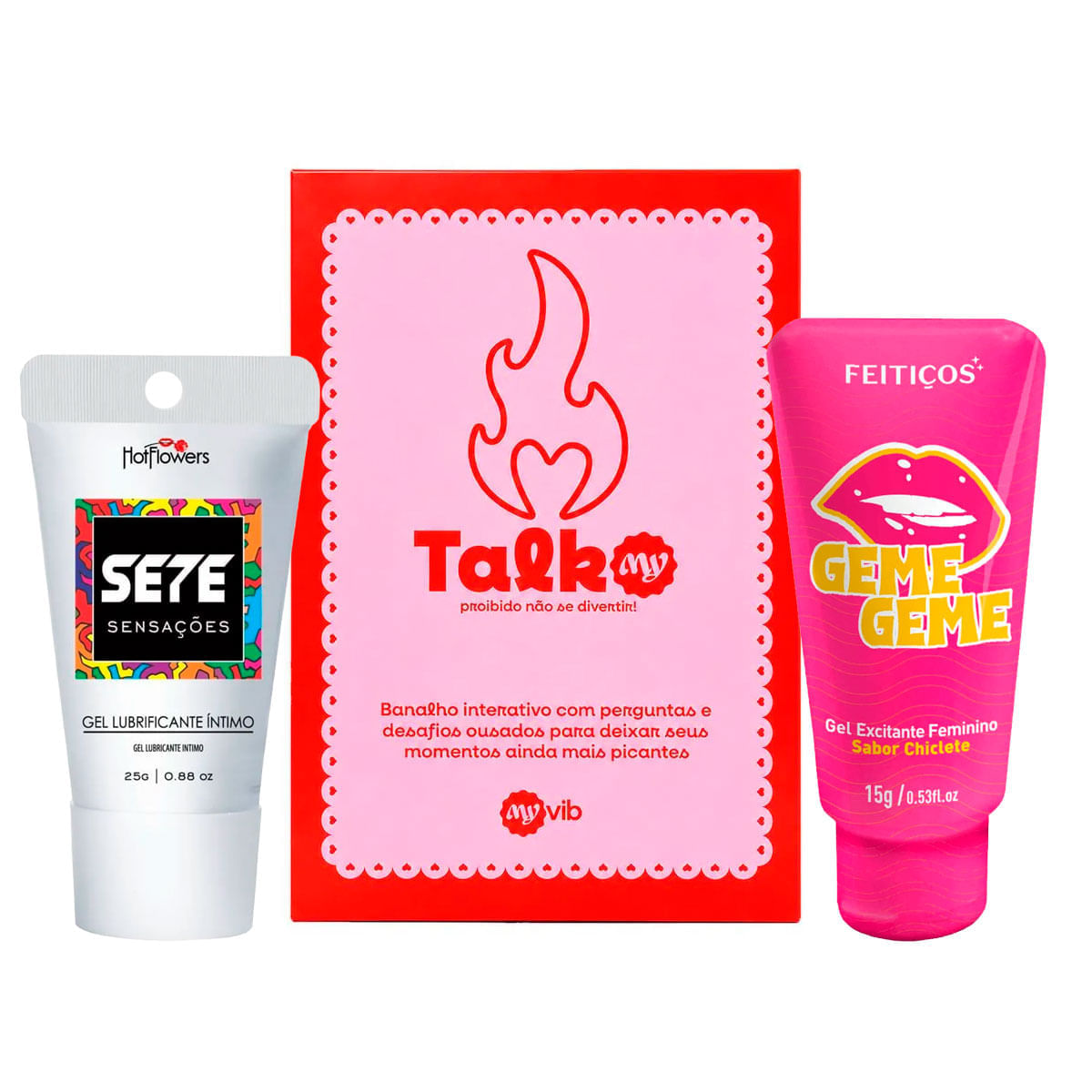 Kit com TalkMy Geme Geme e Sete Sensações