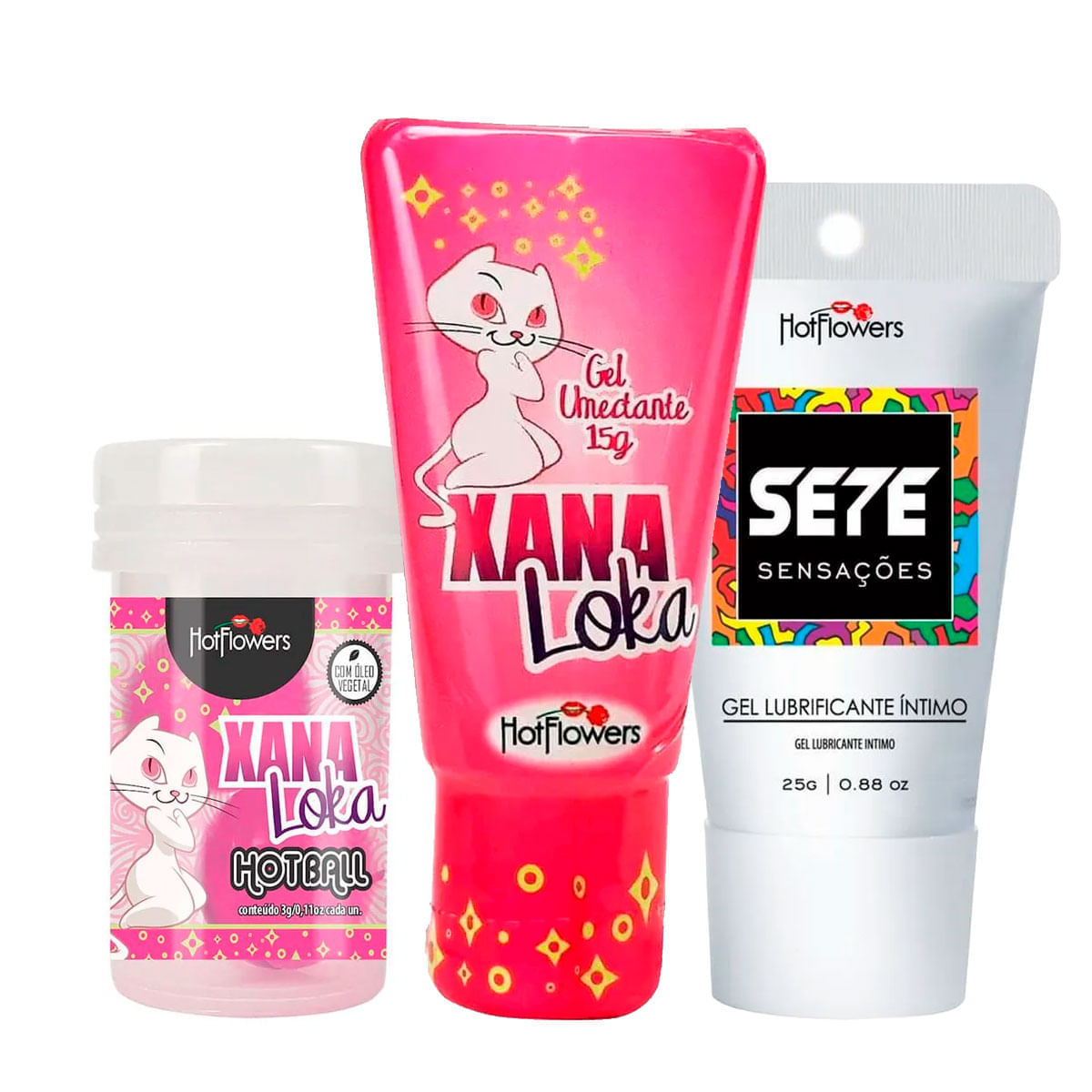 Kit Mais Vendidos Hot Flowers com Xana Loka Hot Ball Xana Loka Sete Sensações