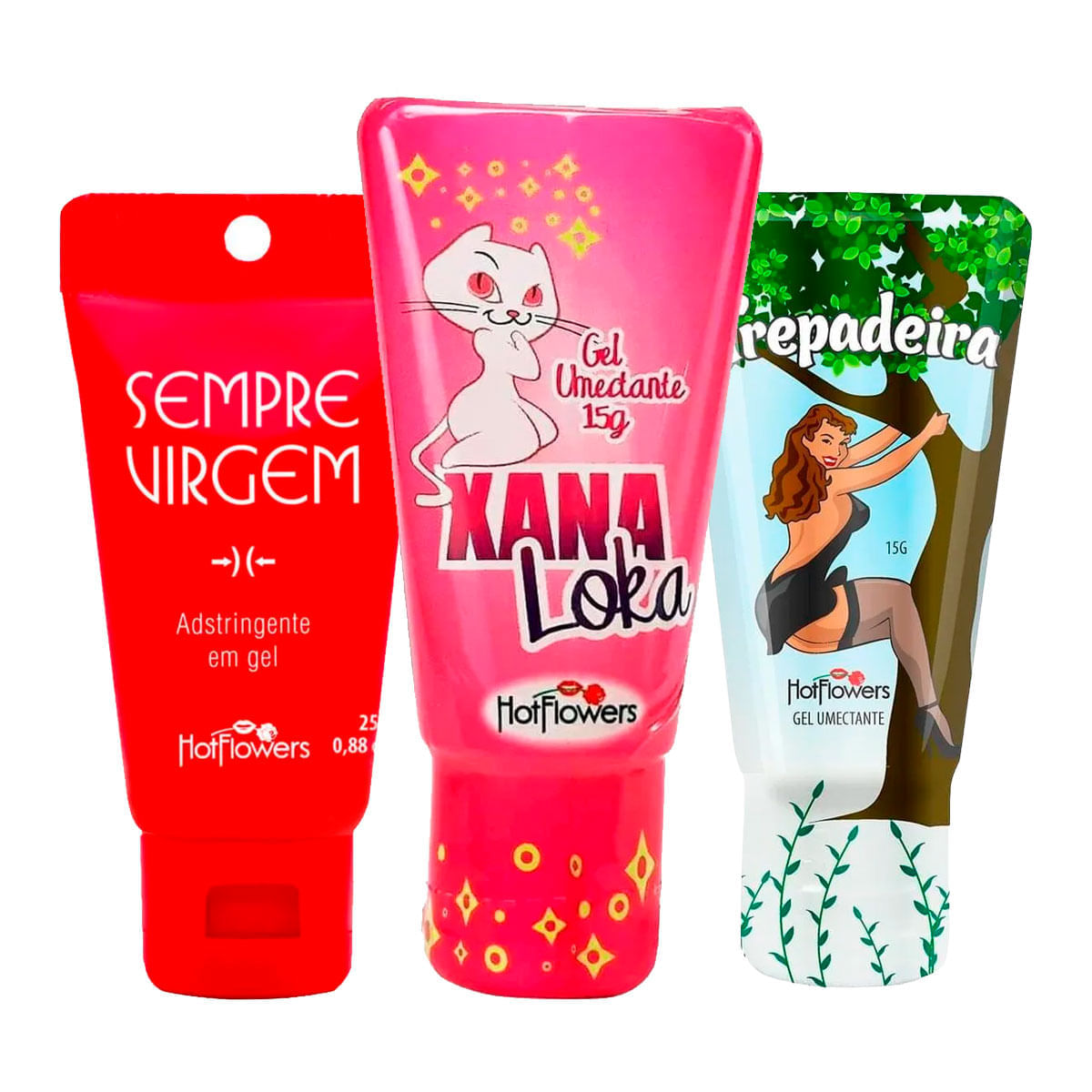 Kit Mais Vendidos Hot Flowers com Xana Loka Sempre Virgem Trepadeira