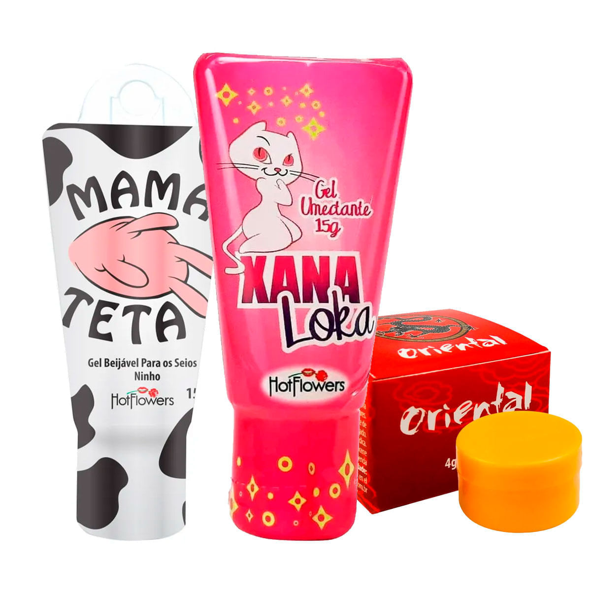 Kit Mais Vendidos Hot Flowers com Xana Loka Mama Teta Pomada Oriental