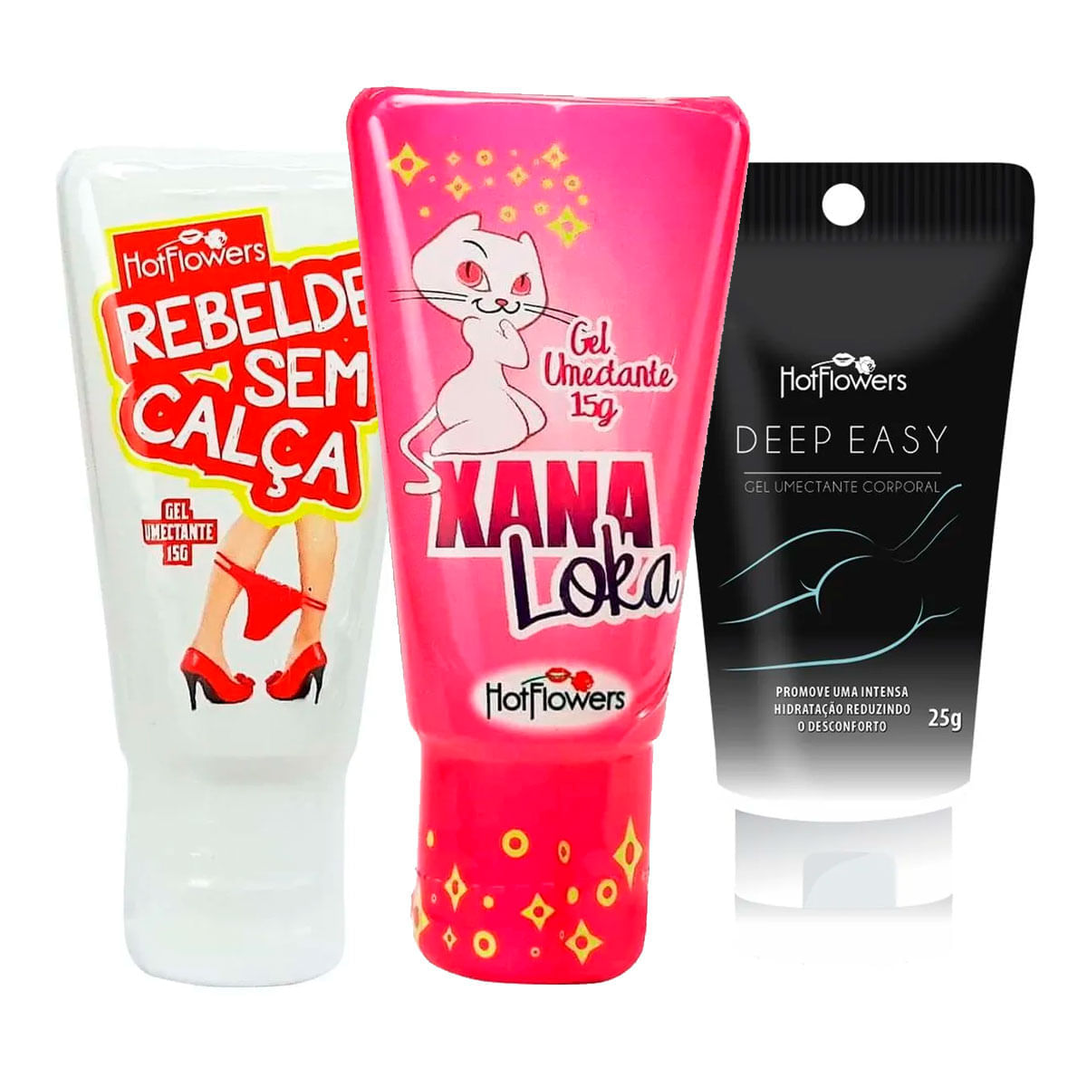 Kit Mais Vendidos Hot Flowers com Xana Loka Rebelde Sem Calça Deep Easy