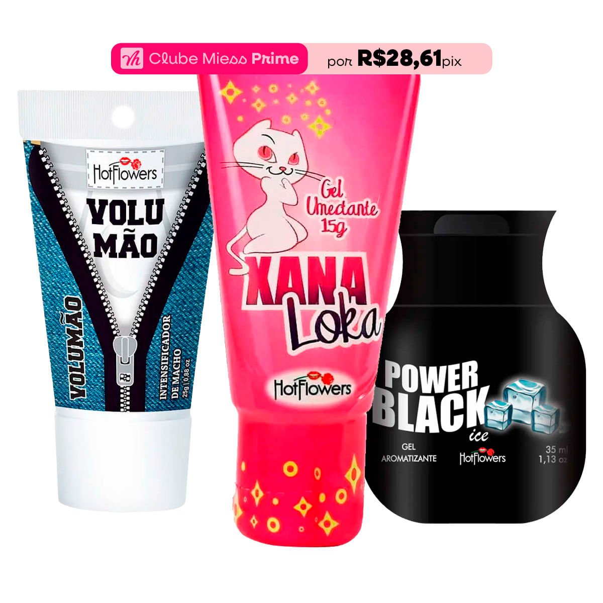 Kit Mais Vendidos Hot Flowers com Xana Loka Volumão Power Black