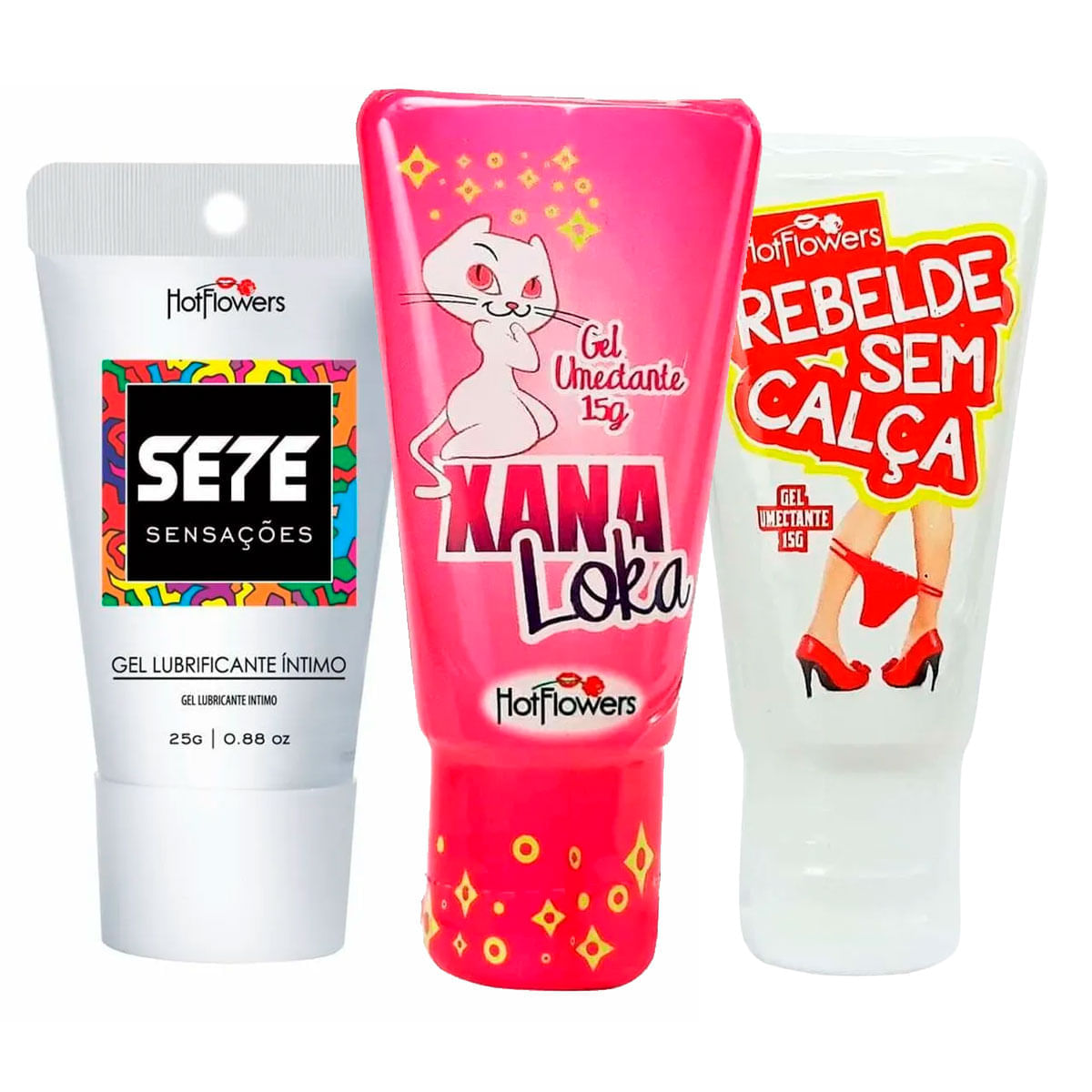 Kit Mais Vendidos Hot Flowers com Xana Loka Sete Sensações Rebelde Sem Calça