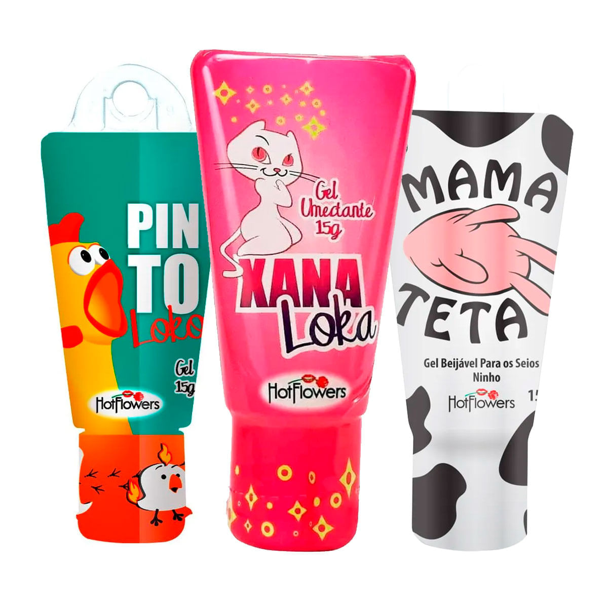 Kit Mais Vendidos Hot Flowers com Xana Loka Pinto Loko Mama Teta