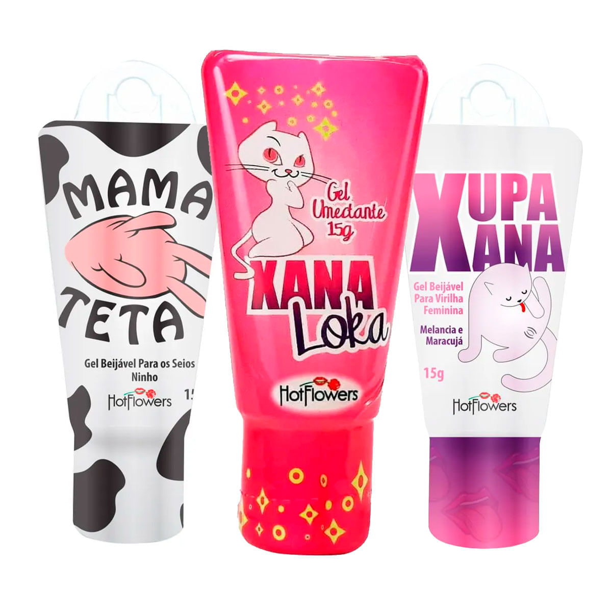 Kit Mais Vendidos Hot Flowers com Xana Loka Xupa Xana Mama Teta