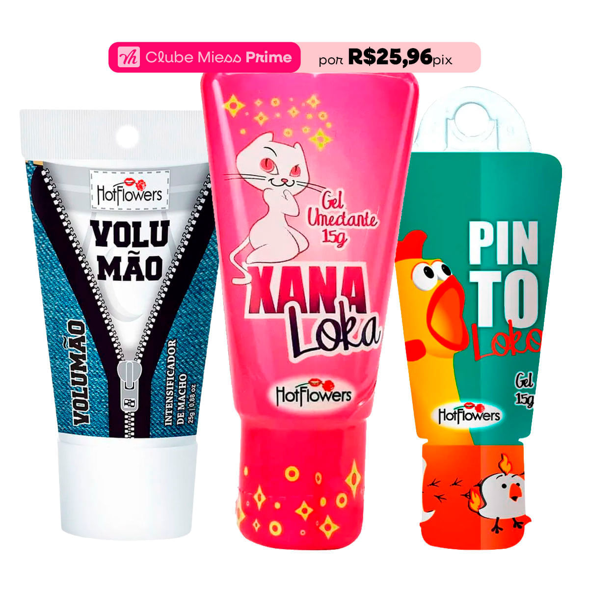 Kit Mais Vendidos Hot Flowers com Xana Loka Volumão Pinto Loko