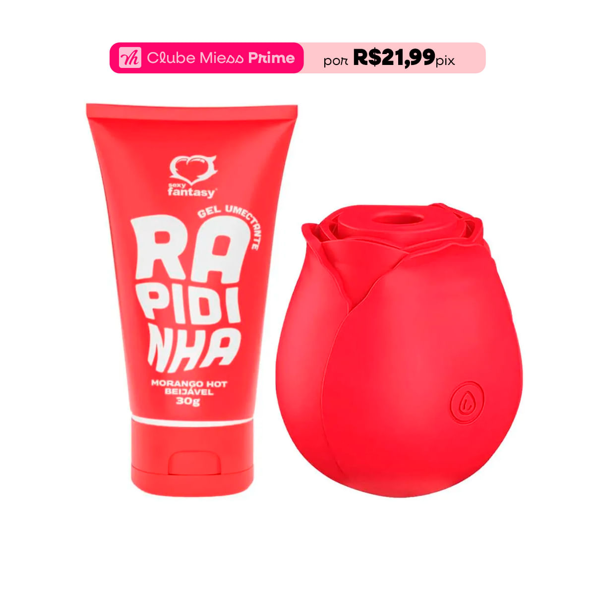 Duplinha com Rosa Estimuladora e Lubrificante Rapidinha