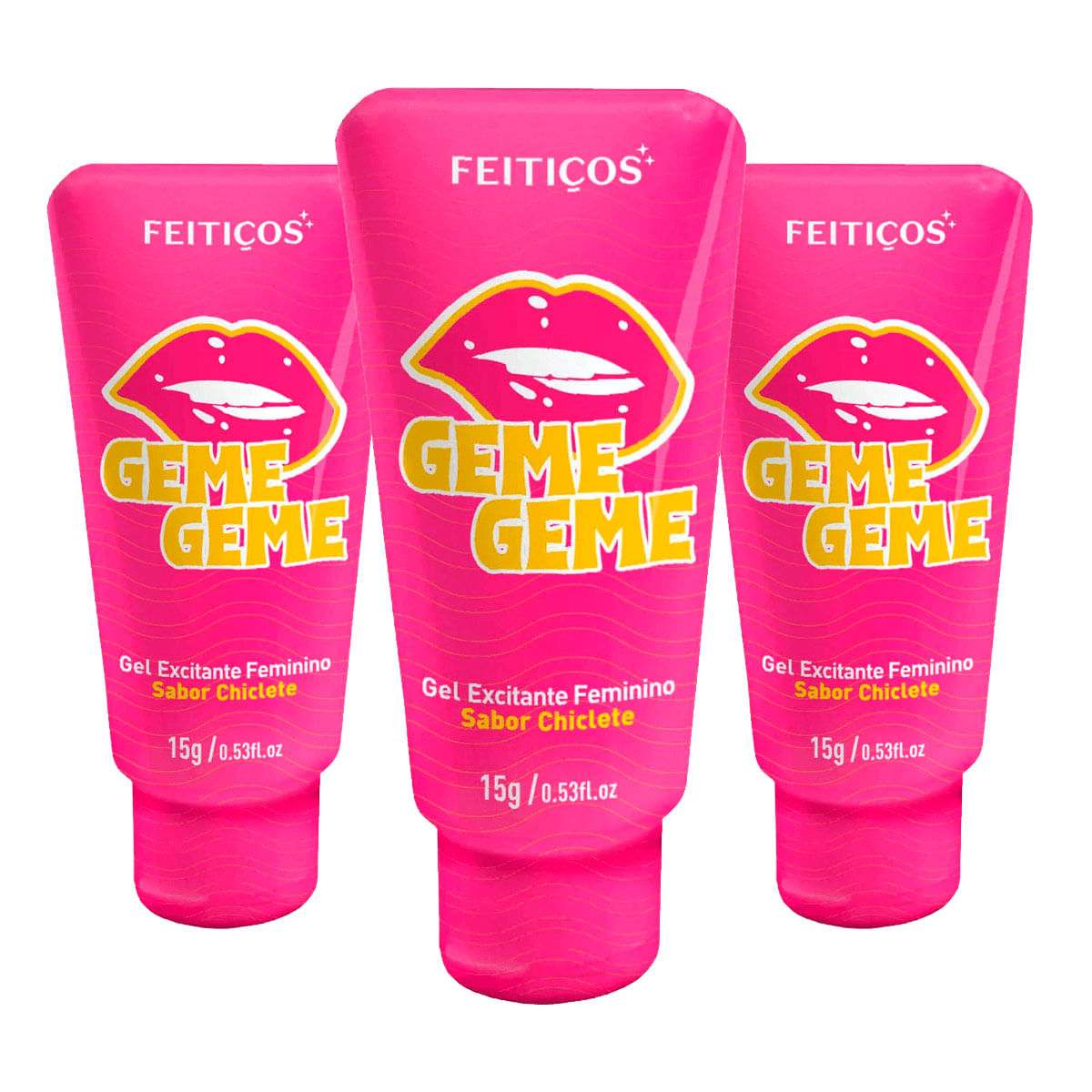 Kit com 3 Geme Geme Excitante Esquenta Esfria e Vibra